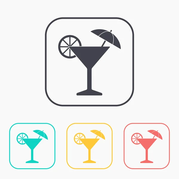 Kolor ikony zestaw martini szkła, ilustracji wektorowych — Wektor stockowy