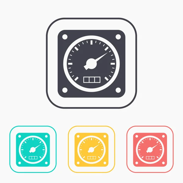 Vector color icon set of gauge — Stock Vector