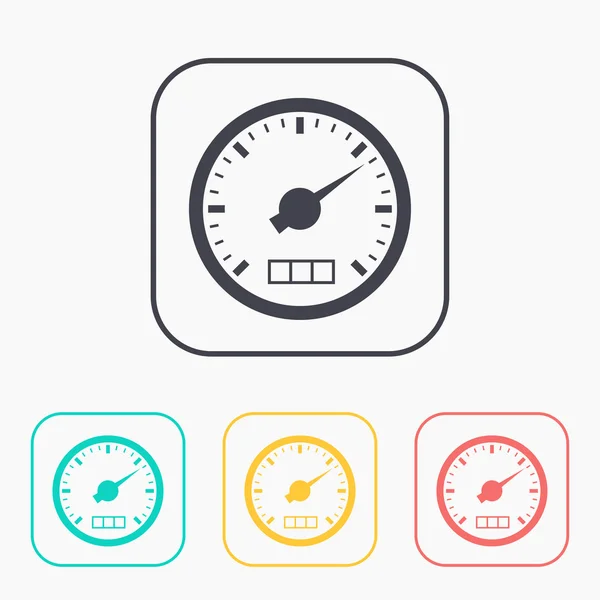 Vector color icon set of gauge — Stock Vector