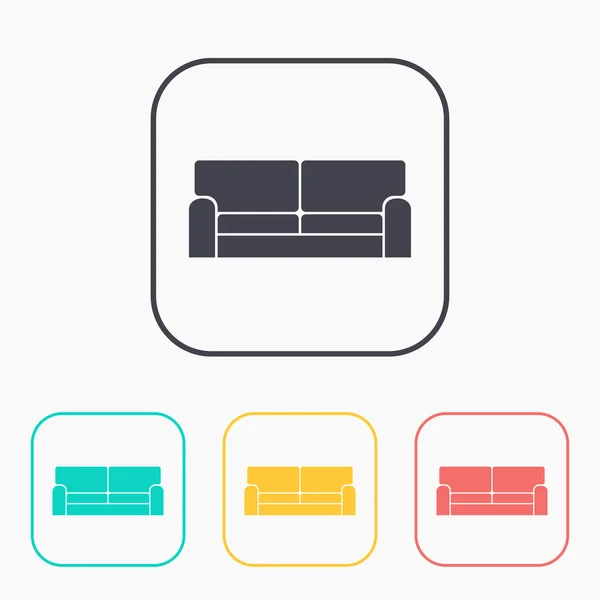 Farbsymbolset des Sofas — Stockvektor
