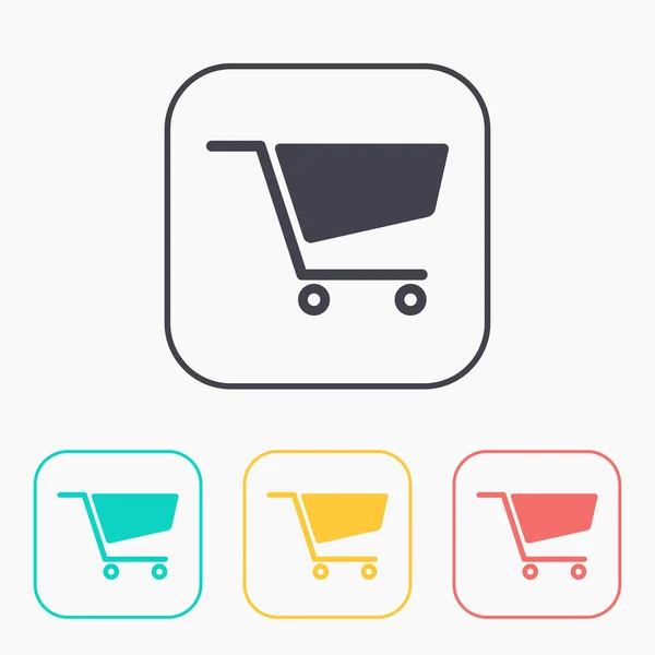 Color icon set of cart — Stock Vector