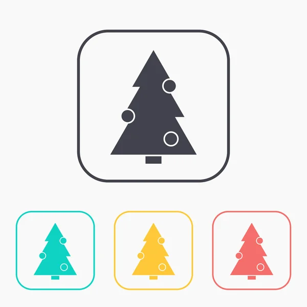 Kleur icon set van kerstboom — Stockvector