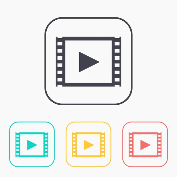 Color icon set of video — Stock Vector