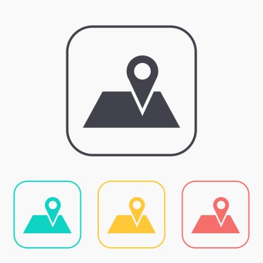 İşaretçiyi renk Icon set harita 