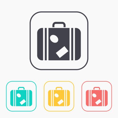 Bagaj vektör renk Icon set 