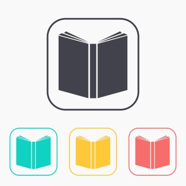 Açık kitap renk simge seti 