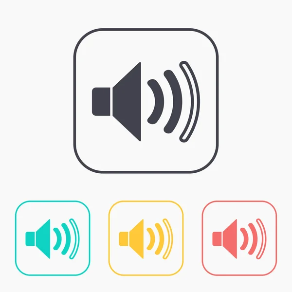 Ensemble d'icônes de volume haut-parleur — Image vectorielle