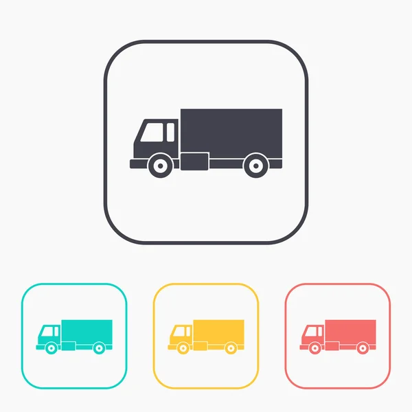 Levering vrachtwagen kleur pictogramserie — Stockvector