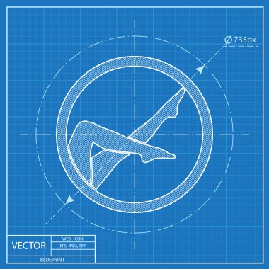 kadın bacakları blueprint simge vektör 