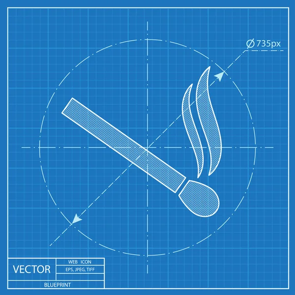 Vektör blueprint simgesi maç — Stok Vektör