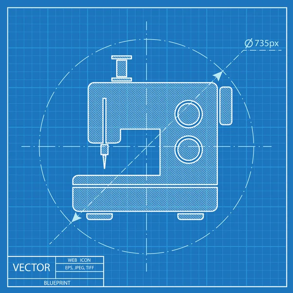 Máquina de costura ícone de planta vetorial — Vetor de Stock
