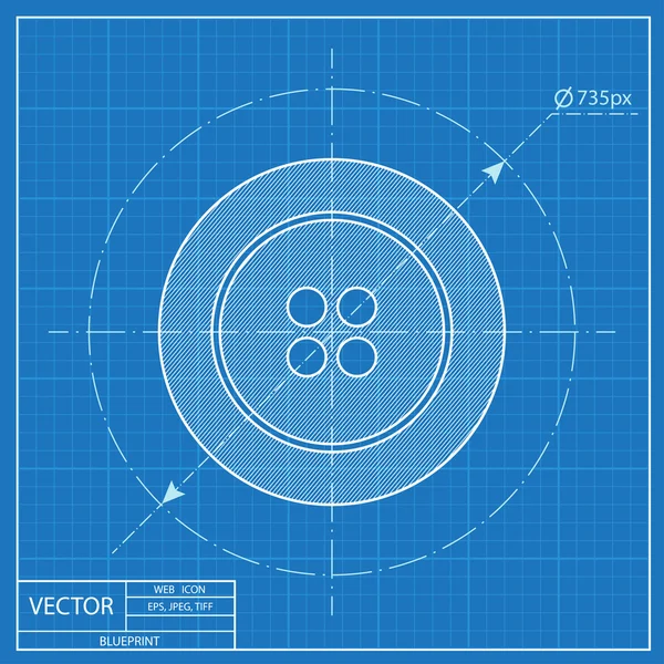 Botón de costura vector icono plano — Vector de stock