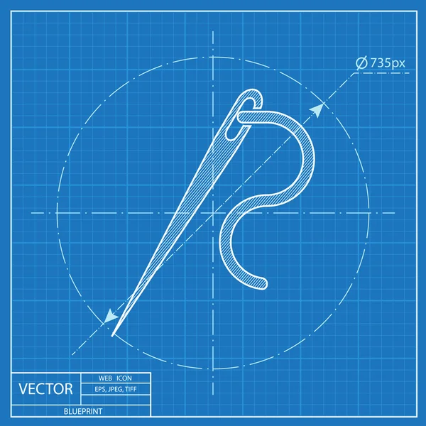 Значок вектора иглы и нити — стоковый вектор