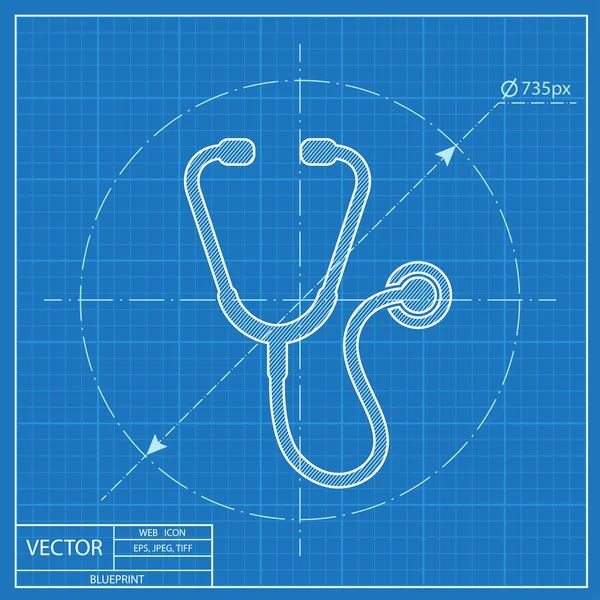 Estetoscopio vector icono plano — Archivo Imágenes Vectoriales
