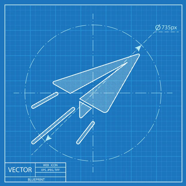 Signo de avión de papel. Símbolo del avión. Icono del plan de viaje vector . — Vector de stock