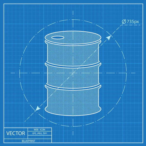 Ícone do plano vetorial barril de óleo — Vetor de Stock
