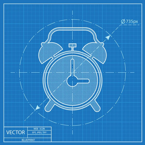 Тривожний годинник вектор значок відбитка — стоковий вектор