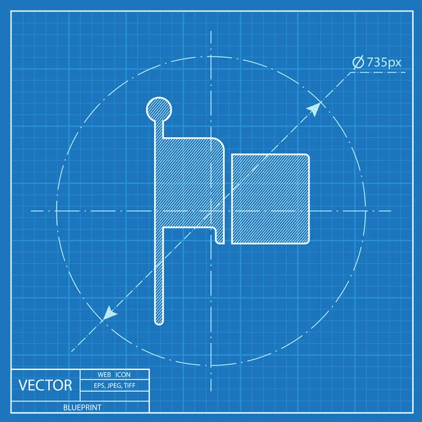 Acenando ícone do plano vetorial bandeira — Vetor de Stock