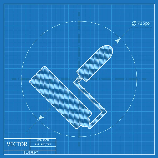 Рулон фарби векторний значок з відбитками — стоковий вектор