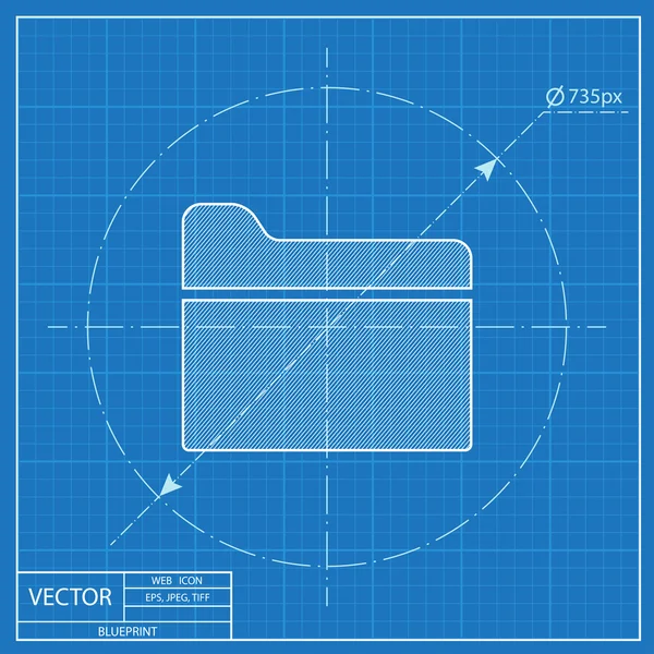 Ícone de modelo de vetor de pasta de escritório — Vetor de Stock