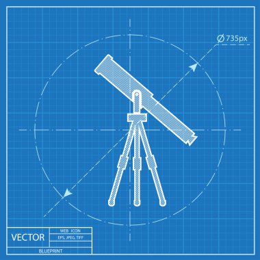 Teleskop web planı kutsal kişilerin resmi, vektör çizim 