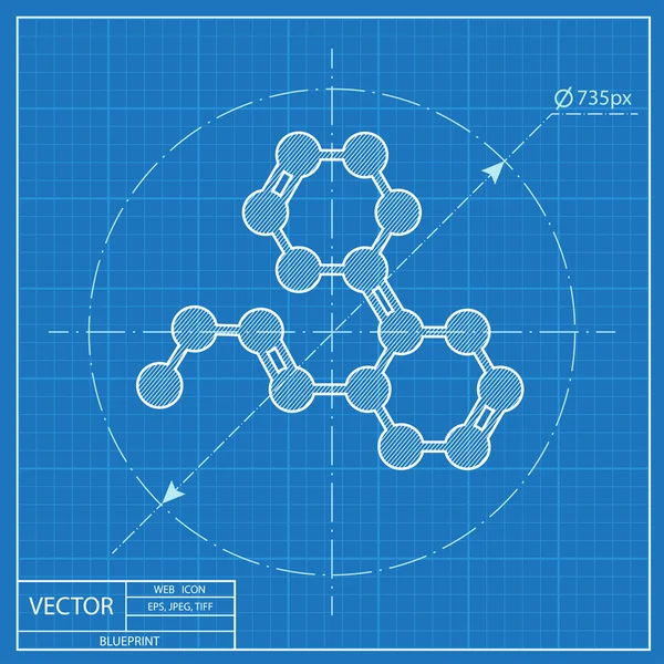 Chemische formule blauwdruk pictogram — Stockvector