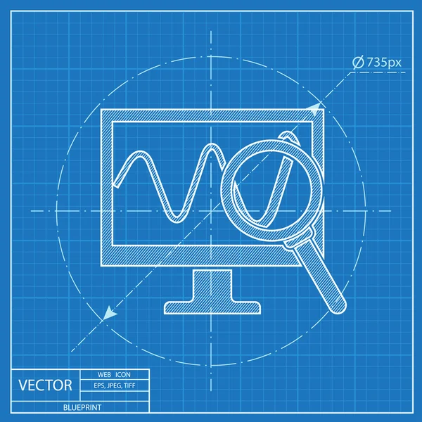 Значок векторного мониторинга — стоковый вектор