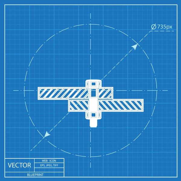 Cıvata ve somun blueprint simgesi, vektör çizim — Stok Vektör