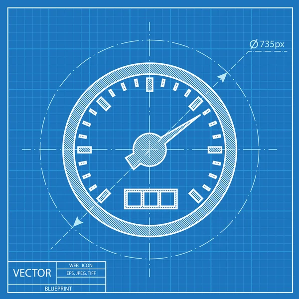 Wektor plan Ikony miernika — Wektor stockowy