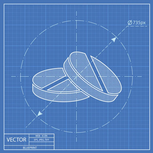 Comprimidos ícone do plano vetorial — Vetor de Stock