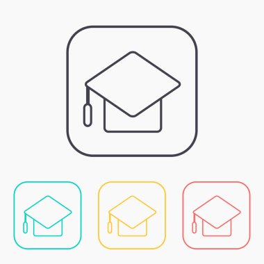 renk simge seti akademik şapka 