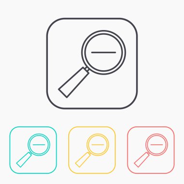 Büyüteç camı yakınlaştırma renk simge kümesi 