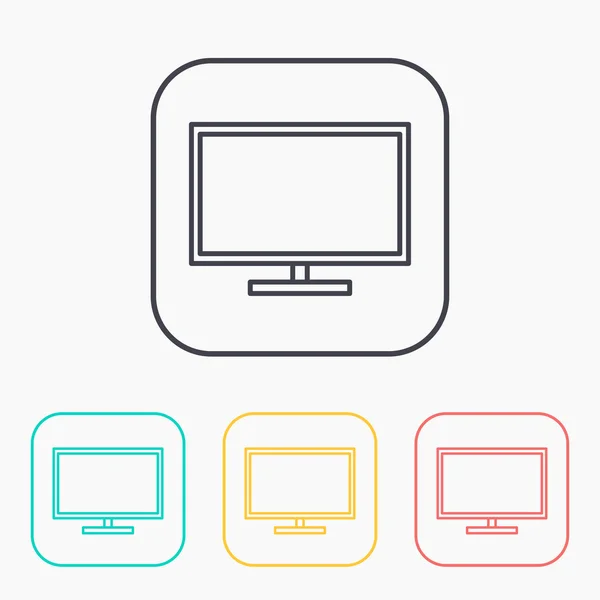 Kleur icon set van monitor — Stockvector