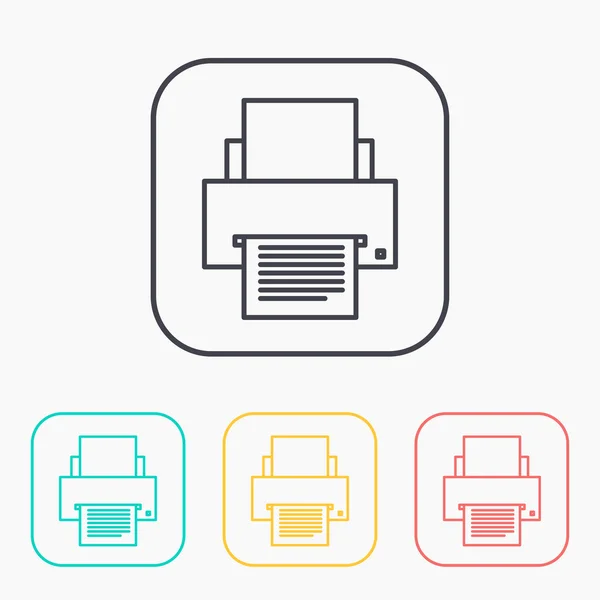 Kleur icon set van printer — Stockvector