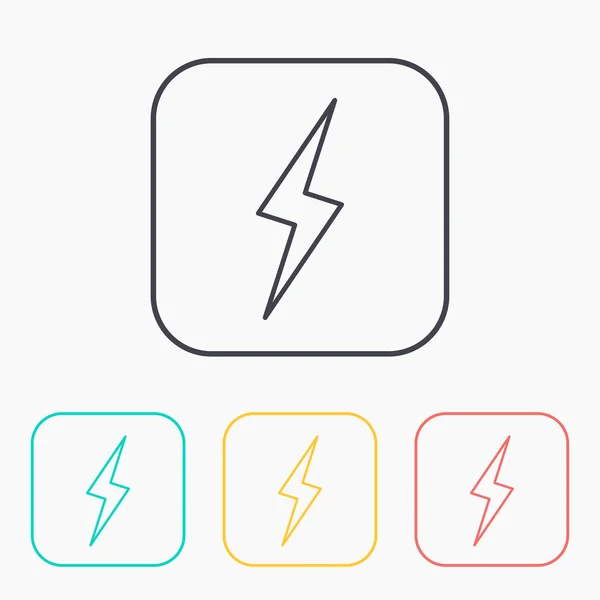 Color icon set of lightning — Stock Vector
