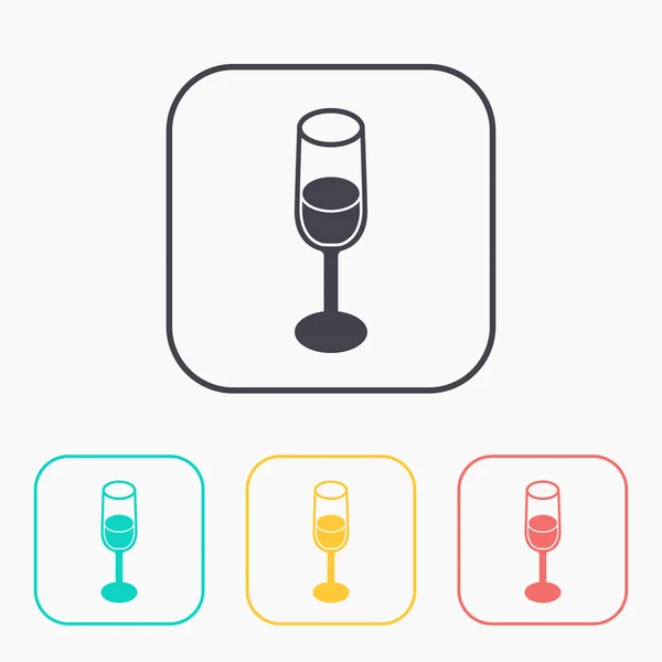 Kieliszek wina izometryczny 3d kolor ikony zestaw — Wektor stockowy