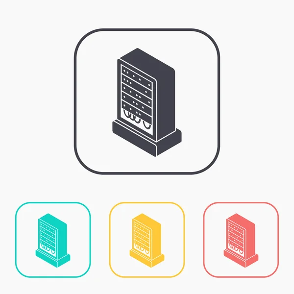 Server isometrische 3d kleur pictogramserie — Stockvector