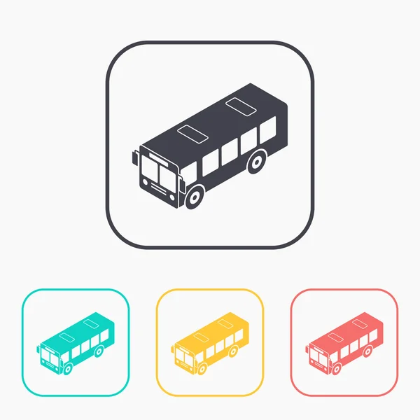 Bus isométrico 3d icono de color conjunto — Vector de stock