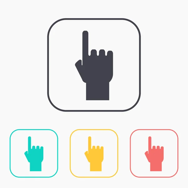 Pointant main vecteur couleur icône ensemble — Image vectorielle