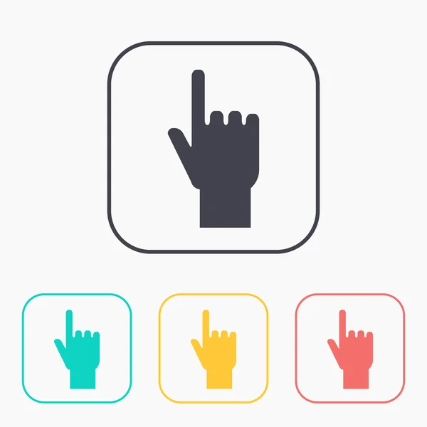 Pointing hand vector color icon set — Stock Vector