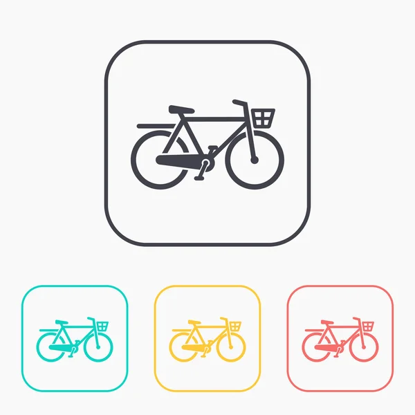 도시 자전거 색상 아이콘 세트 — 스톡 벡터