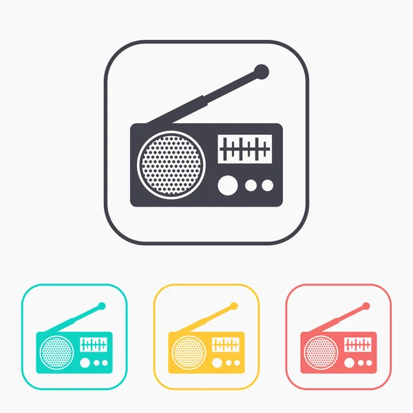 Radio color icon set — Stock Vector