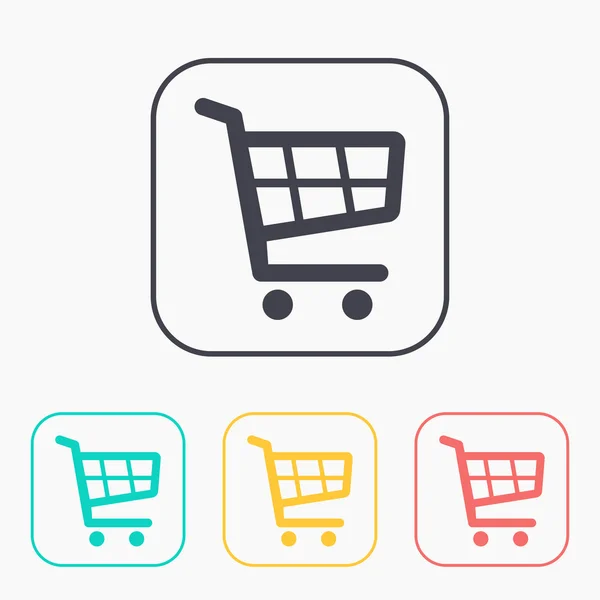 Carrito de compras icono de color conjunto — Vector de stock