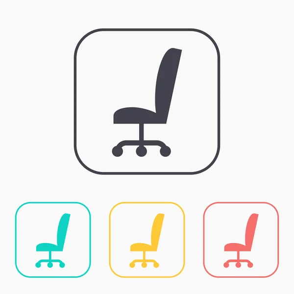 Farb-Symbol Set von Bürostuhl — Stockvektor