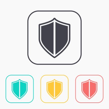 Emanet vektör renk Icon set kalkan 