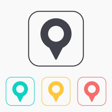 coğrafi işaret PIN vektör renk Icon set 