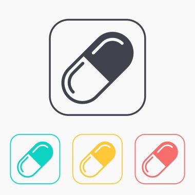 tıbbi hap vektör renk Icon set 
