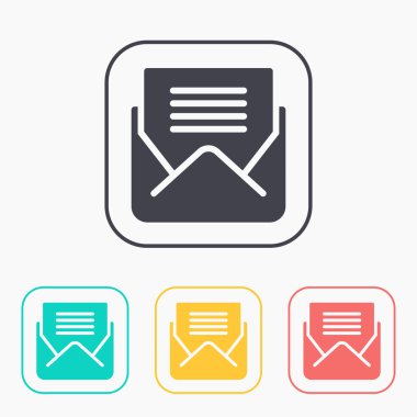 açık mektup vektör renk Icon set 