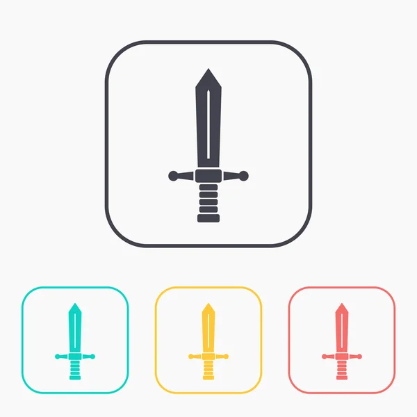 Espada medieval vetor cor ícone conjunto —  Vetores de Stock