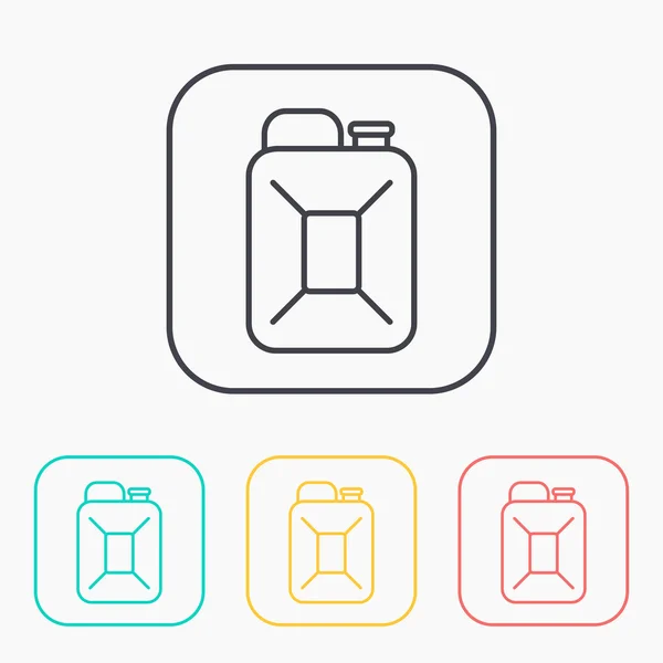 Carburant boîte contour couleur icône ensemble — Image vectorielle